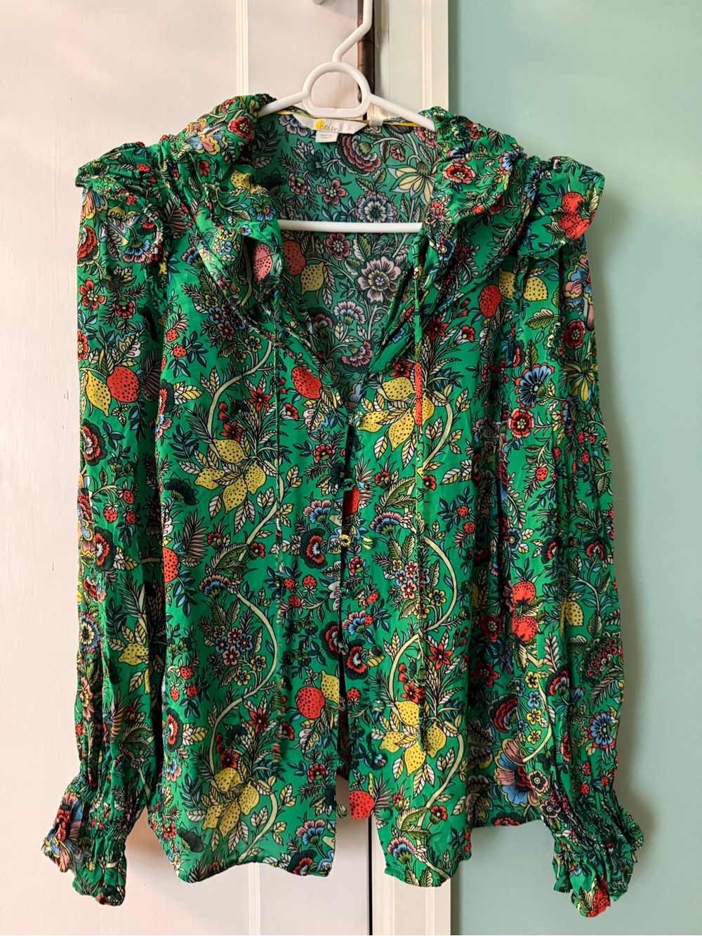 Boden Green Floral Button-Down Shirt